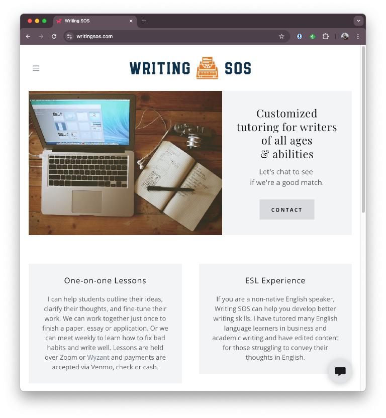 Screenshot of writingsos.com